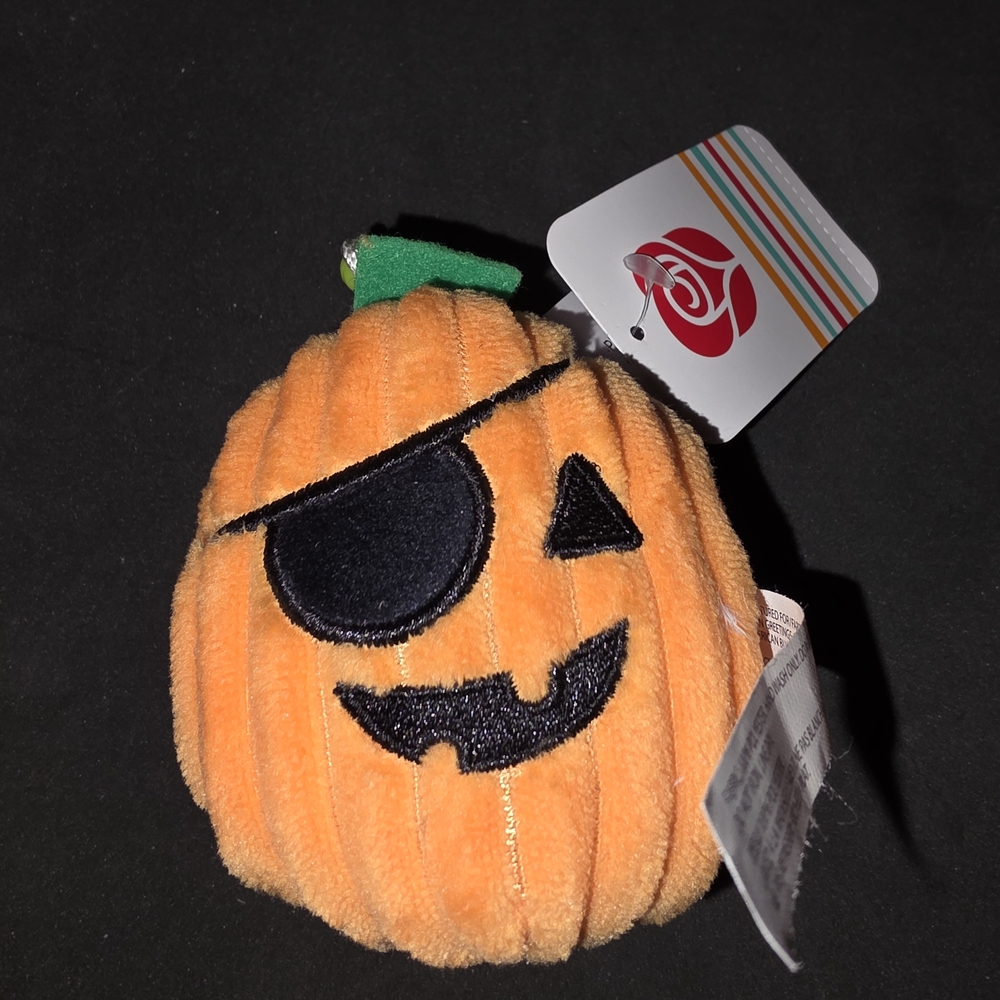 Orange Pumpkin Plush with Pirate Design